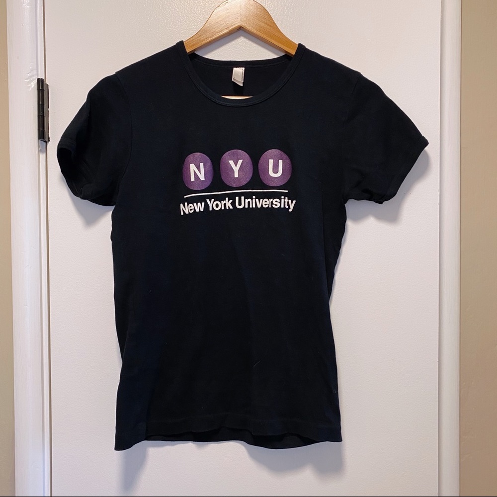 New York University NYU Black American Apparel Tee